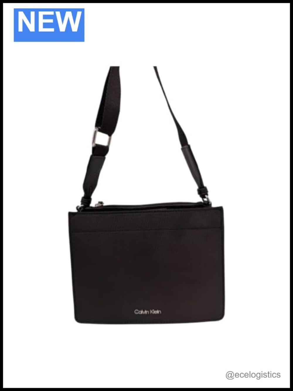 Nylon Crossbody Bag with Two Compartments & Zip Closure